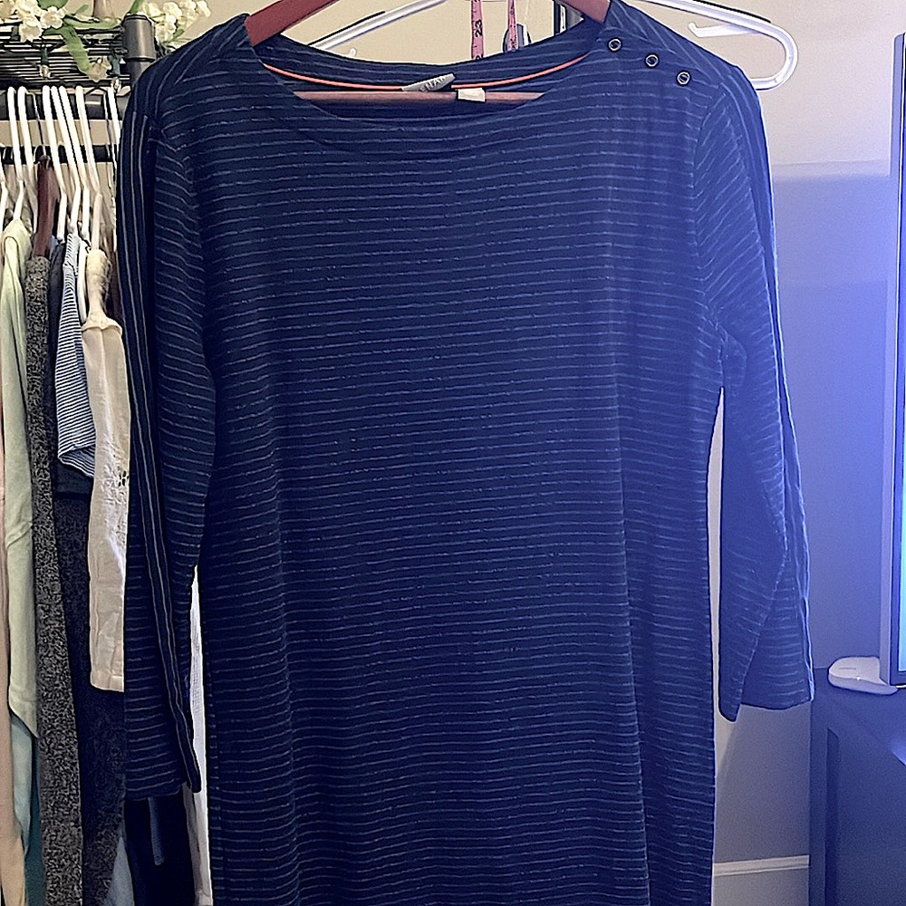 Kenar Midnight Blue Striped Dress